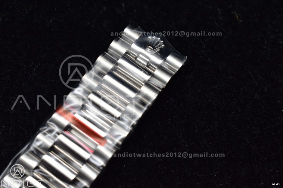 904L 40 Iced Roman Markers On Dial President Steel SS DayDate GMF Bracelet Blue A3255 V2 0123